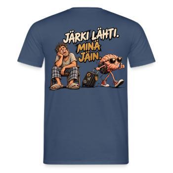 Reason Left – Ich bin geblieben | Witzig und humorvoll - Männer T-Shirt - Dunkles Denimblau - Hinten - AI Model Male 178 light (178cm)