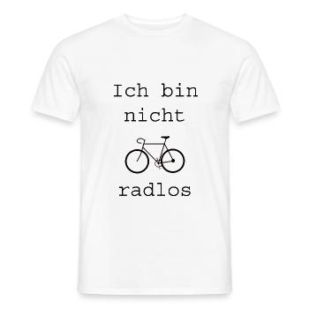 Ich bin nicht radlos | Radfahrer | ratlos - Männer T-Shirt - Weiß - Vorne - AI Model Male 178 dark (178cm)