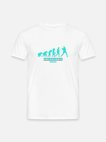 Evolution man baseball - Männer T-Shirt - Weiß