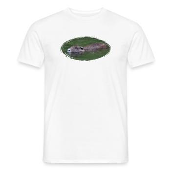 Nutria Biber Biberratte Wasserratte - Männer T-Shirt - Weiß - Vorne - AI Model Male 178 dark (178cm)