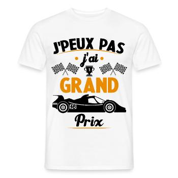 Je peux pas j'ai Grand Prix - T-shirt homme - blanc - Devant - AI Model Male 178 dark (178cm)
