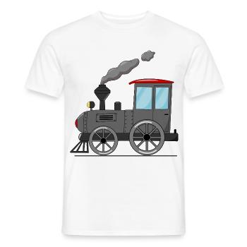 Kinderzug Eisenbahn grau - Männer T-Shirt - Weiß - Vorne - AI Model Male 178 dark (178cm)