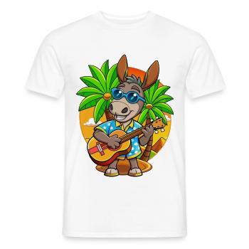 Lustige Esel Cartoon Sommer Strand Sonnenbrille - Männer T-Shirt - Weiß - Vorne - AI Model Male 178 dark (178cm)