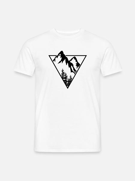 Dreieck, Berge, Wald - Männer T-Shirt - Weiß