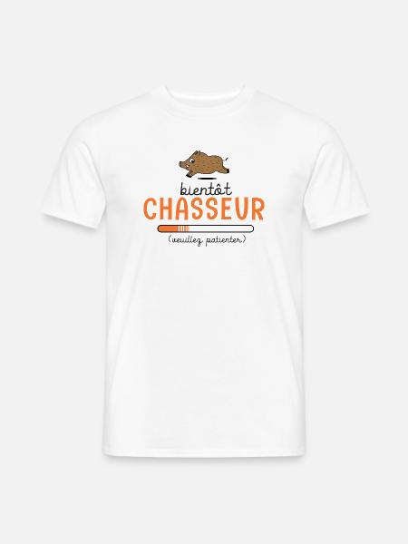 Bientôt Chasseur Body Bébé Cadeau Papa Chasse - T-shirt homme - blanc