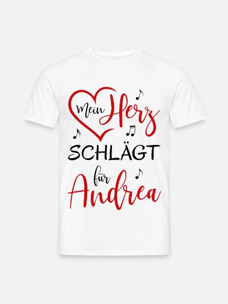 Mein Herz schlägt für Andrea - Männer T-Shirt - Weiß