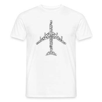 Aircraft B747 - Men's T-Shirt - white - Front - AI Model Male 178 dark (178cm)
