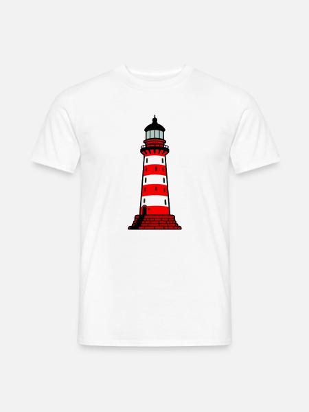 Leuchtturm - Männer T-Shirt - Weiß