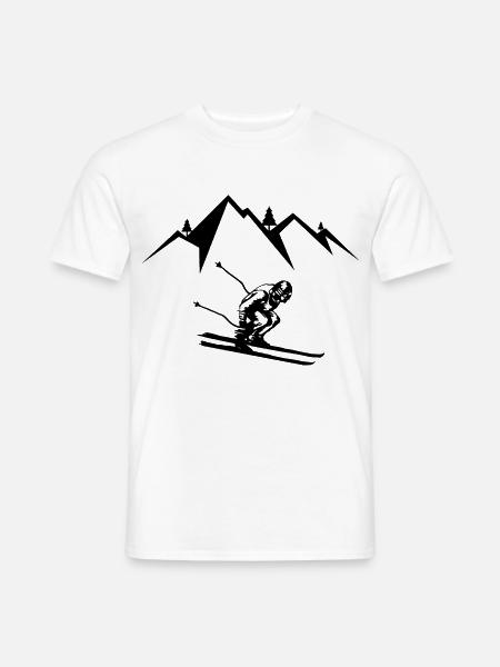 Skifahrer Skifahren - Männer T-Shirt - Weiß