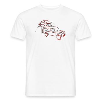 Defender mit Dachzelt, Dachzelt, Dachzeltnomaden - Männer T-Shirt - Weiß - Vorne - AI Model Male 178 dark (178cm)
