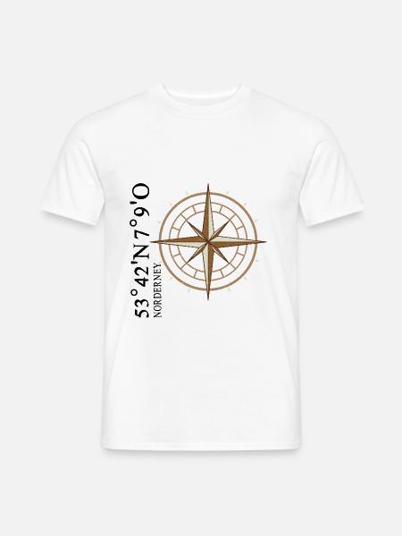 Norderney Koordinaten Insel - Männer T-Shirt - Weiß