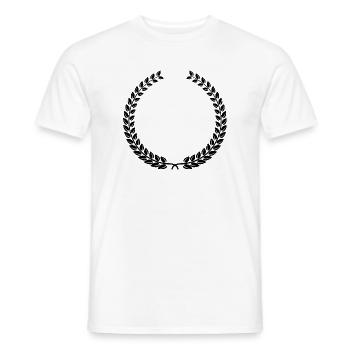 Laurel Wreath Vintage Award Badge Frame Vector - Männer T-Shirt - Weiß - Vorne - AI Model Male 178 dark (178cm)