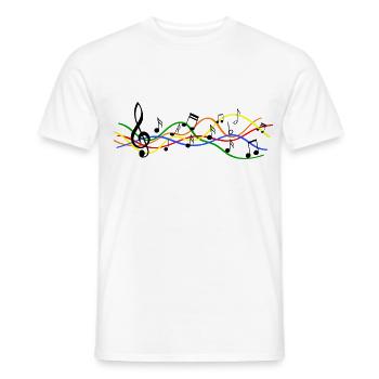Musikalische Noten Noten Muster. Musik - Männer T-Shirt - Weiß - Vorne - AI Model Male 178 dark (178cm)