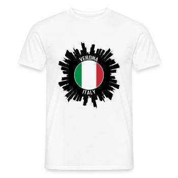 Verona Skyline Italien Flagge Reise-Souvenir - Männer T-Shirt - Weiß - Vorne - AI Model Male 178 dark (178cm)