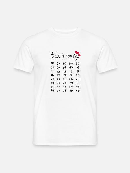 Lustiges Schwangerschaft Schwanger Geschenk Eltern - Mænd T-shirt - hvid