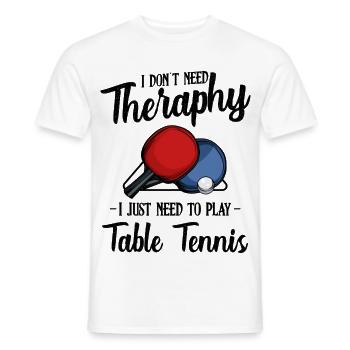 Tischtennis - Männer T-Shirt - Weiß - Vorne - AI Model Male 178 dark (178cm)