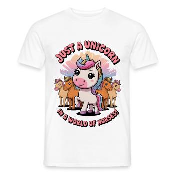 Juste une licorne dans un monde de chevaux ! - T-shirt homme - blanc - Devant - AI Model Male 178 dark (178cm)