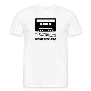 Kassette und Bleistift - Männer T-Shirt - Weiß - Vorne - AI Model Male 178 dark (178cm)