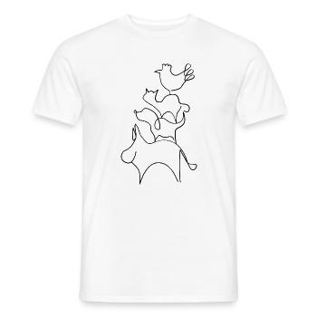 Bremer Stadtmusikanten Linien - Männer T-Shirt - Weiß - Vorne - AI Model Male 178 dark (178cm)