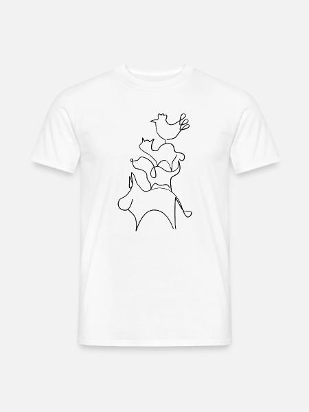 Bremer Stadtmusikanten Linien - Männer T-Shirt - Weiß