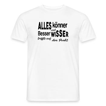 Besserwisser Alleskönner Klugscheißer - Männer T-Shirt - Weiß - Vorne - AI Model Male 178 dark (178cm)