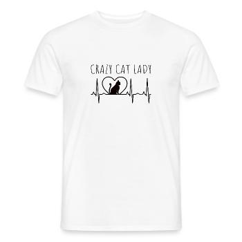 Katzen Hauskatze Herzschlag - Männer T-Shirt - Weiß - Vorne - AI Model Male 178 dark (178cm)
