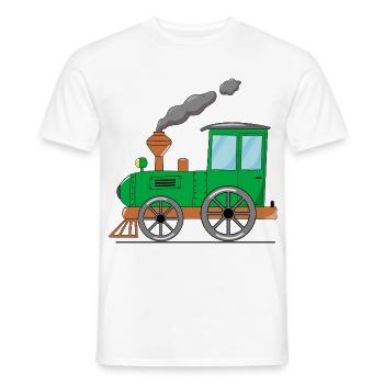 Kinderzug Eisenbahn grün - Männer T-Shirt - Weiß - Vorne - AI Model Male 178 dark (178cm)