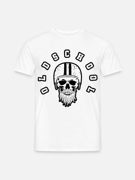 Oldschool Skull Retro DDR Helm - Männer T-Shirt - Weiß