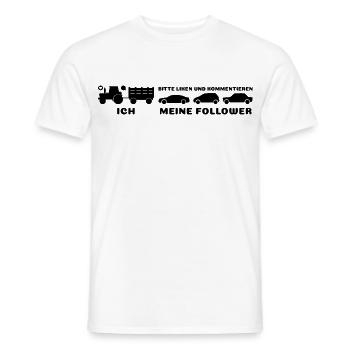 Ich meine Follower Liken und Kommentieren Traktor - Männer T-Shirt - Weiß - Vorne - AI Model Male 178 dark (178cm)