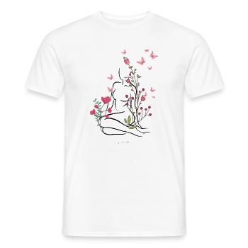 A fleurs de peau - T-shirt homme - blanc - Devant - AI Model Male 178 dark (178cm)