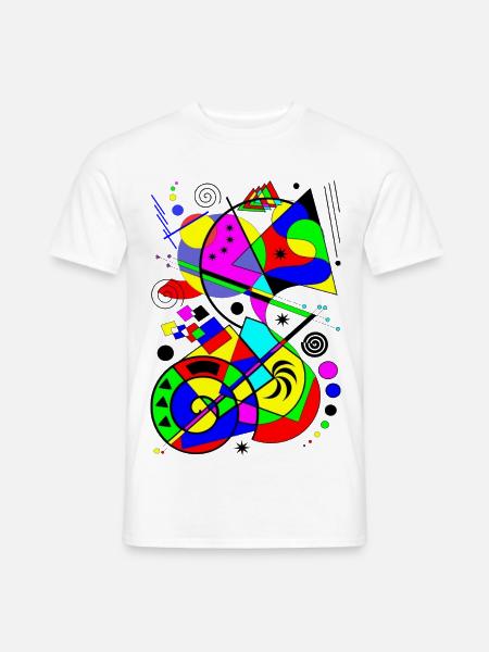 abstrakte Kunst bunte Muster bunte Farben Formen - Männer T-Shirt - Weiß