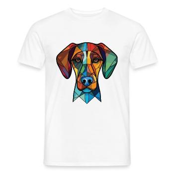 Cao De Castro Laboreiro Hunderasse Aquarellglas - Männer T-Shirt - Weiß - Vorne - AI Model Male 178 dark (178cm)