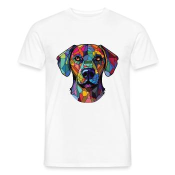 Cao De Castro Laboreiro Hunderasse Aquarellglas - Männer T-Shirt - Weiß - Vorne - AI Model Male 178 dark (178cm)