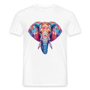 Bunte Aquarell-Tierillustration des Elefanten - Männer T-Shirt - Weiß - Vorne - AI Model Male 178 dark (178cm)