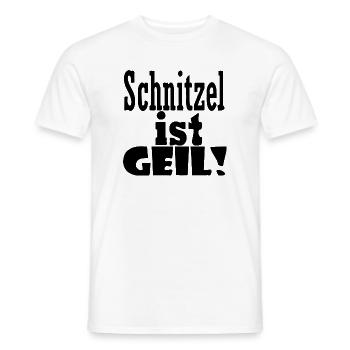 Schnitzel ist geil - Männer T-Shirt - Weiß - Vorne - AI Model Male 178 dark (178cm)