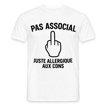 Nicht asozial, nur allergisch gegen Idioten - Männer T-Shirt - Weiß - Vorne - AI Model Male 178 dark (178cm)
