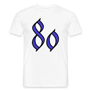 80. 80 ANS. 80e ANNIVERSAIRE. ANNIVERSAIRE 80 ANS. - T-shirt homme - blanc - Devant - AI Model Male 178 dark (178cm)