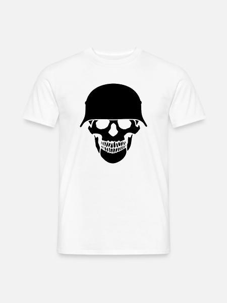 Schädelhelm / Schädelperlen - Männer T-Shirt - Weiß