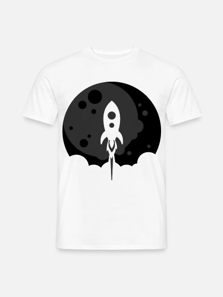 Rocket to the Moon - Schwarz - Männer T-Shirt - Weiß