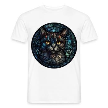 Pixie Bob Katzenrasse Aquarellglas - Männer T-Shirt - Weiß - Vorne - AI Model Male 178 dark (178cm)