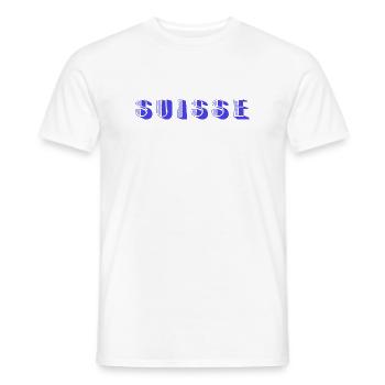 SUISSE. PAYS. GENEVE. SUISSE. HUMOUR. PAYS - T-shirt homme - blanc - Devant - AI Model Male 178 dark (178cm)
