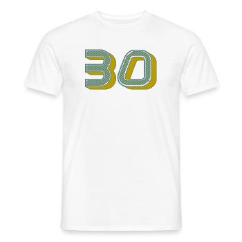30 - Men's T-Shirt - white - Front - AI Model Male 178 dark (178cm)