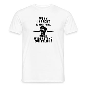 Recognizing injustice – showing resistance - Men's T-Shirt - white - Front - AI Model Male 178 dark (178cm)
