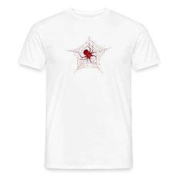 Spinne im Spinnennetz rote Spinne große Spinne - Männer T-Shirt - Weiß - Vorne - AI Model Male 178 dark (178cm)