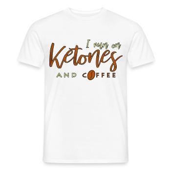 I Run On Ketones And Coffee Keto saying gift - Men's T-Shirt - white - Front - AI Model Male 178 dark (178cm)