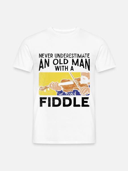 Violinist Alter Mann - Männer T-Shirt - Weiß