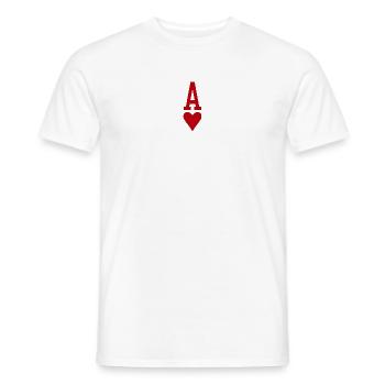 Poker Playing Card Heart As - T-shirt homme - blanc - Devant - AI Model Male 178 dark (178cm)
