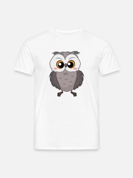 Eule - Männer T-Shirt - Weiß