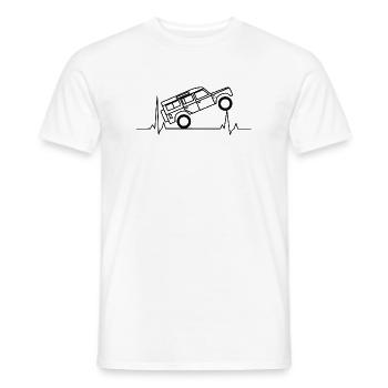 Defender EKG Herzschlag Offroad - Männer T-Shirt - Weiß - Vorne - AI Model Male 178 dark (178cm)