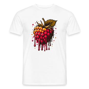 Zweifarbige tropfende Himbeere - Männer T-Shirt - Weiß - Vorne - AI Model Male 178 dark (178cm)